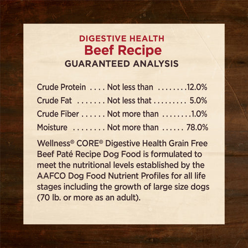 Wellness Core Digestive Health Grain Free Beef Recipe Canned Dog Food