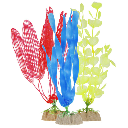 GloFish Plant Yellow, Orange & Blue Tank Accessory