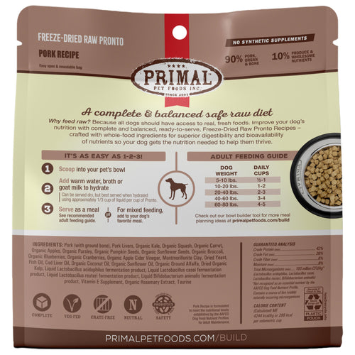 Primal Freeze Dried Raw Pronto Pork Dog Food