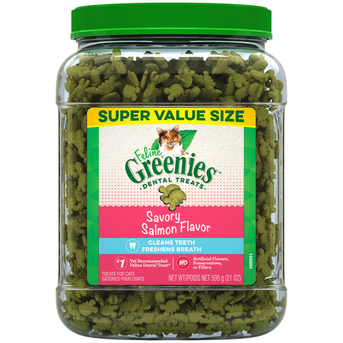 Greenies Feline Dental Tempting Savory Salmon Flavor Cat Treats